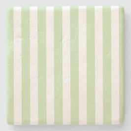 Porta-copo De Pedra Tiras doces brancas e verdes claras