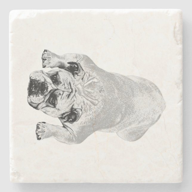 Porta-copo De Pedra Toque do Bulldog da Reunião Pacífica (Frente)