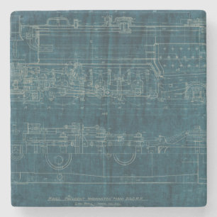 Porta-copo De Pedra Train Blueprint I