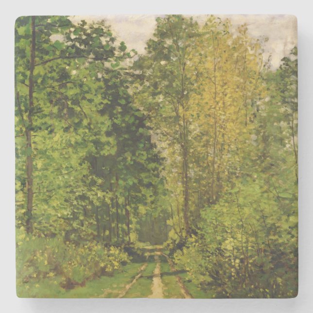 Porta-copo De Pedra Trajeto arborizado de Claude Monet | (Frente)