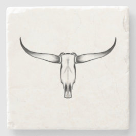 Porta-copo De Pedra Travesseiro de Crânio do Texas Longhorn