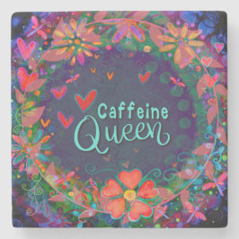 Porta-copo De Pedra Trendy Fun Caffeine Unique Queen Floral