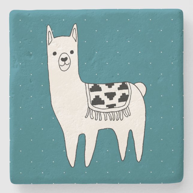 Porta-copo De Pedra Trendy Modern Sketchy Aztec Lama (Frente)