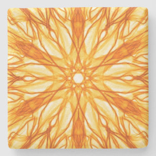 Porta-copo De Pedra Trendy Orange, Fractal Amarelo