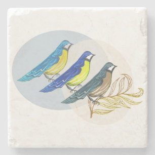 Porta-copo De Pedra Três Aves