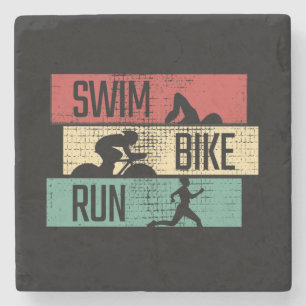 Porta-copo De Pedra Triathlon - Natação Bike Run