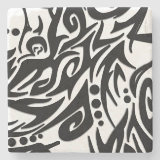 Porta-copo De Pedra Tribal abstrato Black