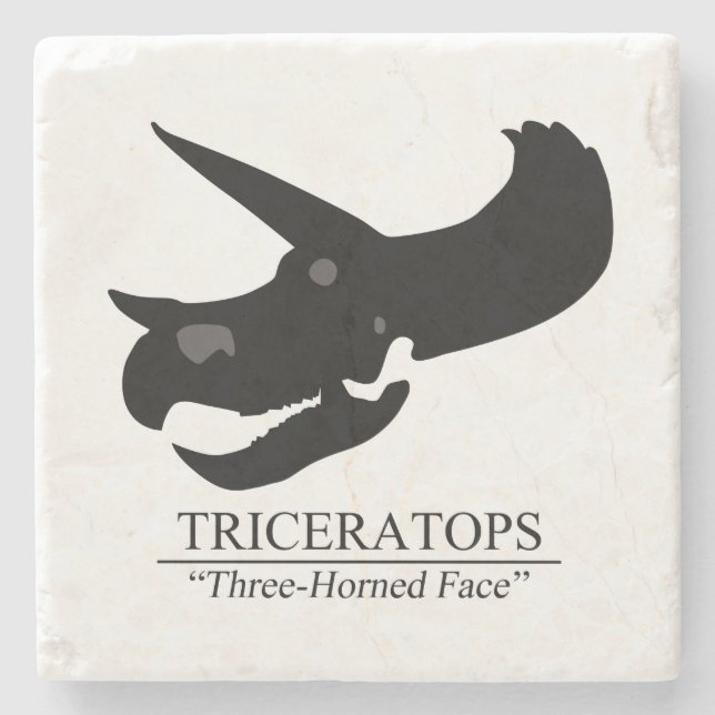 Porta-copo De Pedra Triceratops Skull (Frente)