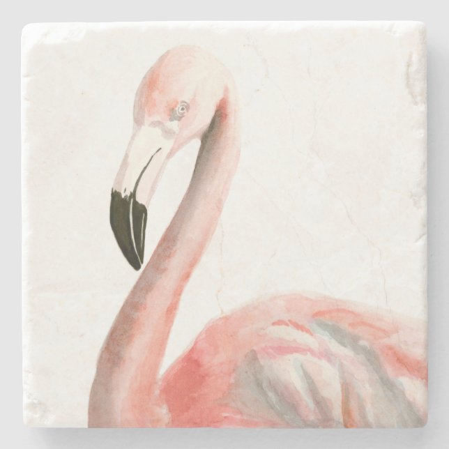 Porta-copo De Pedra Tropical Flamingo Bird (Frente)