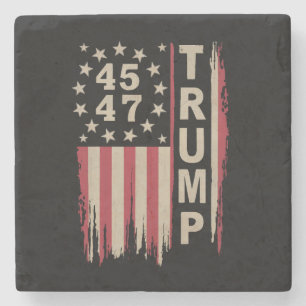 Porta-copo De Pedra Trump 45 47 Antigo Retro América Bandeira EUA