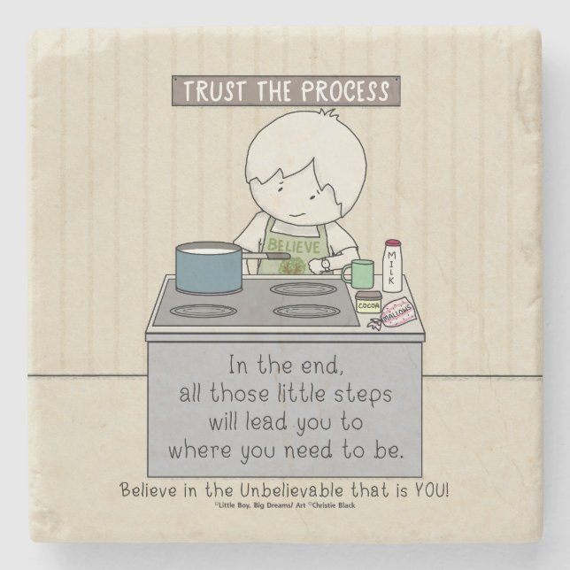 Porta-copo De Pedra Trust the Process (Frente)