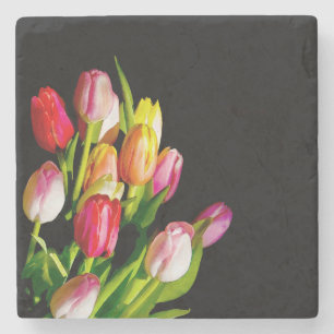 Porta-copo De Pedra Tulip Painting - Arte Flor Original