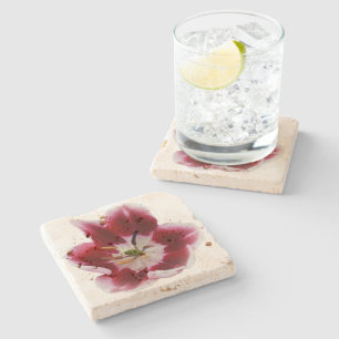 Porta-copo De Pedra Tulipa vermelha profunda