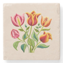 Tulipas Vermelhas com um toque de amarelo Stone Co