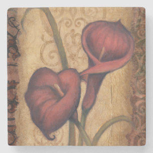 Porta-copo De Pedra Tulipas vermelhas II