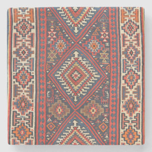 Porta-copo De Pedra Turquia Kilim Aztec Red Blue Tan