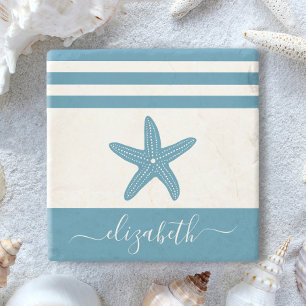 Porta-copo De Pedra Turquoise starfish, casa de guião, nome vintage