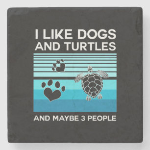 Porta-copo De Pedra Turtle Lover   Eu Gosto De Cães E Tartarugas