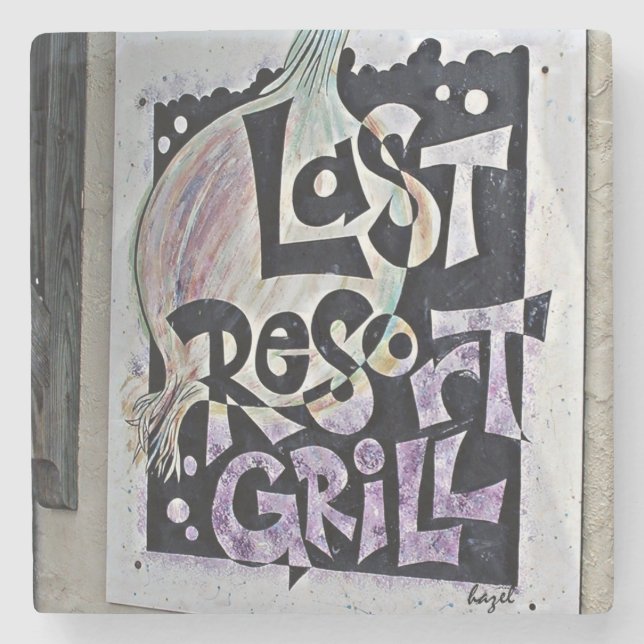 Porta-copo De Pedra Último Recurso, Atenas, Porta copos Marble Stone. (Frente)