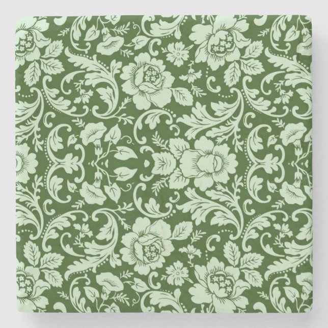 Porta-copo De Pedra Um damasco floral antigo (Frente)