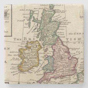 Porta-copo De Pedra Um mapa geral de Grâ Bretanha e de Ireland