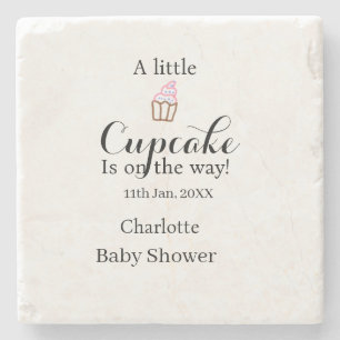 Porta-copo De Pedra Um pequeno nome do chá de bebê de cupcake está a c