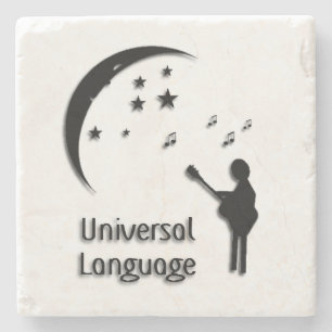 Porta-copo De Pedra Universal Language Music Design
