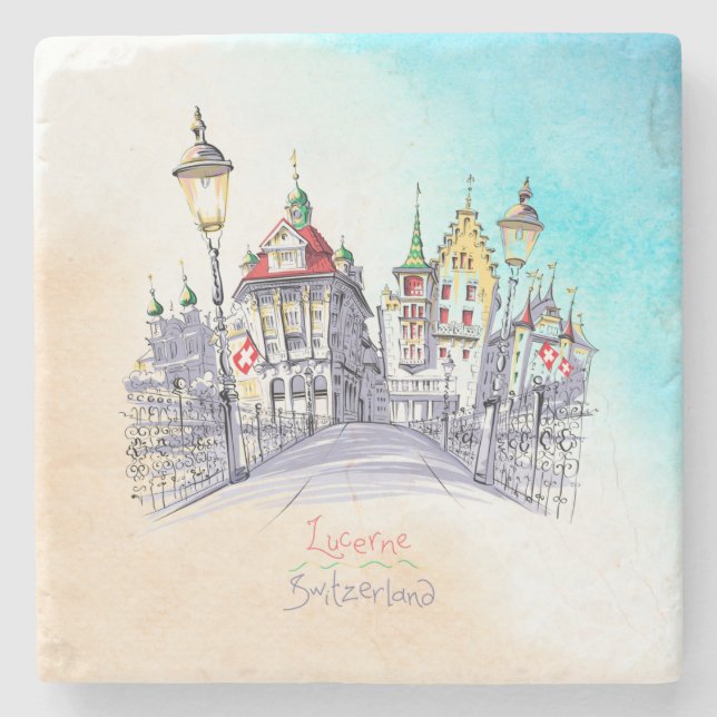 Porta-copo De Pedra Untersetzer - Switzerland Lucerne (Frente)
