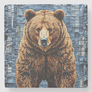 Porta-copo De Pedra Urso cinzento