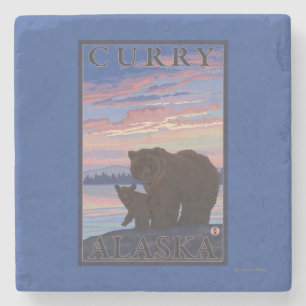 Porta-copo De Pedra Urso e Cub - caril, Alaska