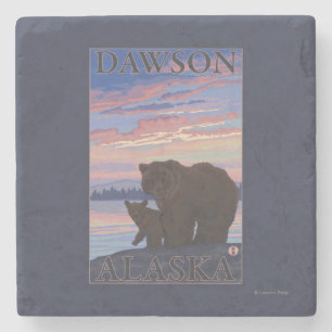 Porta-copo De Pedra Urso e Cub - Dawson, Alaska