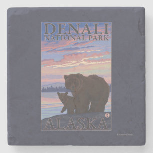 Porta-copo De Pedra Urso e Cub - Parque Nacional Denali, Alasca