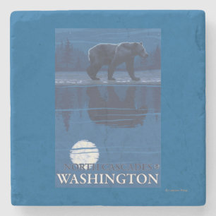 Porta-copo De Pedra Urso no luar - cascatas nortes, Washington