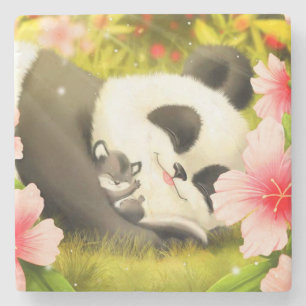 Porta-copo De Pedra Urso Panda