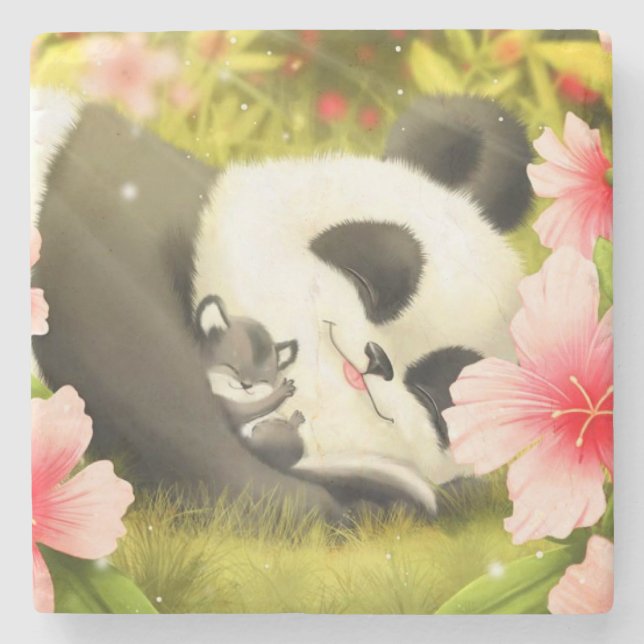 Porta-copo De Pedra Urso Panda (Frente)
