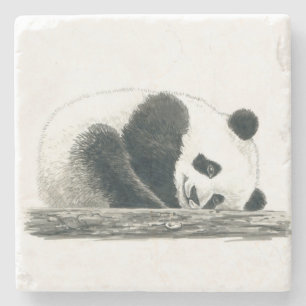 Porta-copo De Pedra Urso Panda