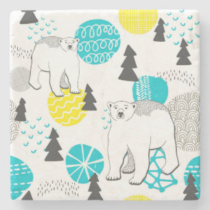 Porta-copo De Pedra Urso polar