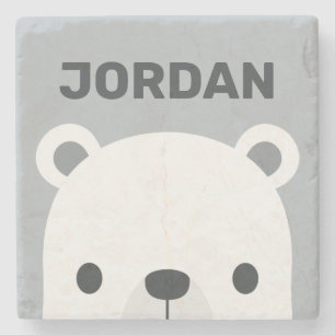 Porta-copo De Pedra Urso Polar Bonito com Nome Personalizado