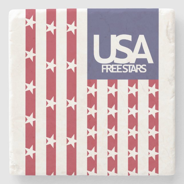PORTA-COPO DE PEDRA USA/EEUU FREE STARS FLAG BY MASANSER PIXELAT (Frente)