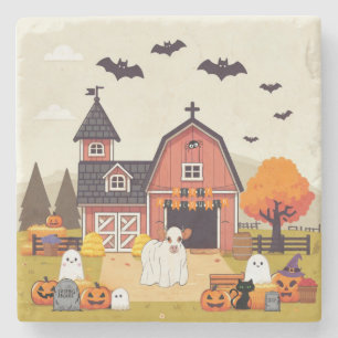 Porta-copo De Pedra Vaca de Halloween fofa e fazenda