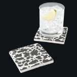 Porta-copo De Pedra Vaca Negra Moderna Mancha Impressão Farmer<br><div class="desc">A pele das vacas preto e branco clássicas e em moda manchou a textura do design de casa e dons. Impressão animal em manchas de vaca</div>