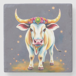 Porta-copo De Pedra Vacas Sagradas e Coloridas Diwali em Disfarces Fes