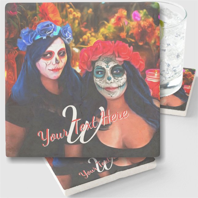 Porta-copo De Pedra Vallarta Catrinas com Flores e Velas 1718 (Criador carregado)