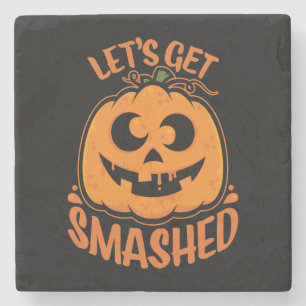 Porta-copo De Pedra Vamos Esmagado - Tomada de Halloween - O-Lanterna