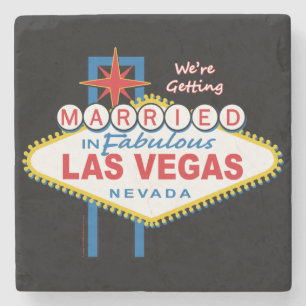 Porta-copo De Pedra Vamos nos casar em Las Vegas