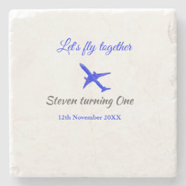 Porta-copo De Pedra Vamos voa juntos no primeiro aniversário avião da 