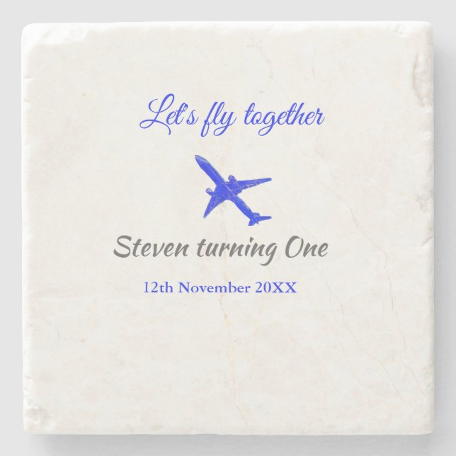 Porta-copo De Pedra Vamos voa juntos no primeiro aniversário avião da  (Frente)