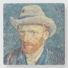 Porta-copo De Pedra Van Gogh - Autorretrato com um chapéu de feltro de