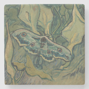 Porta-copo De Pedra Van Gogh Mariposa Pavão Gigante Arte da Natureza V
