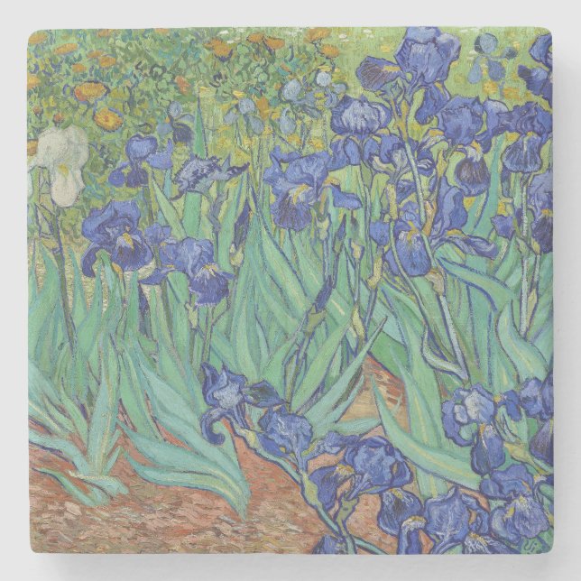 Porta-copo De Pedra Van Gogh Pintura Clássica Suscita Botânica Floral (Frente)